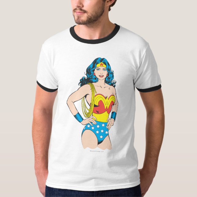 Wonder Woman | Vintage Pose mit Lasso T-Shirt (Vorderseite)