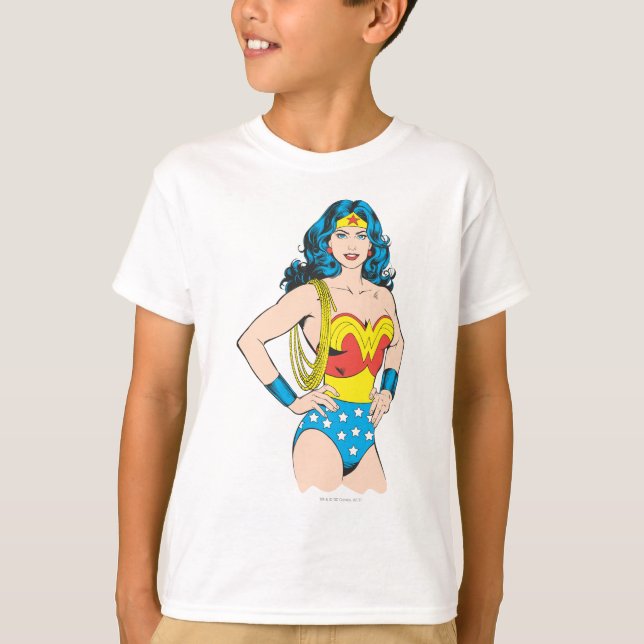 Wonder Woman | Vintage Pose mit Lasso T-Shirt (Vorderseite)