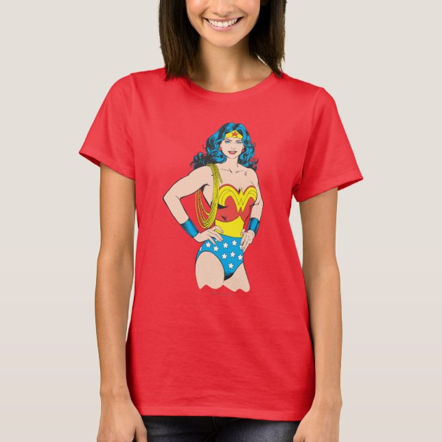 Wonder Woman | Vintage Pose mit Lasso T-Shirt (Vorderseite)