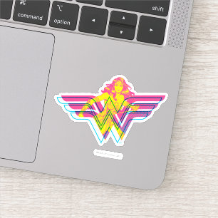 Wonder Woman Yellow Pink Comic Art Logo Aufkleber