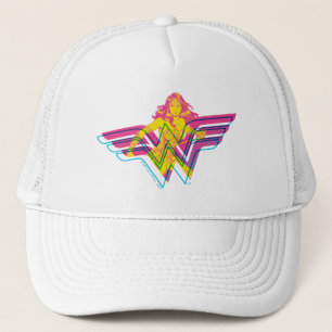 Wonder Woman Yellow Pink Comic Art Logo Truckerkappe