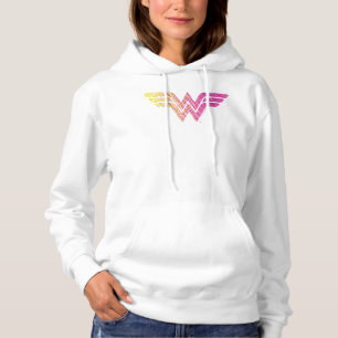 Wonder Woman Yellow Pink Halbftone Gradient Logo Hoodie