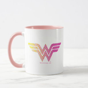 Wonder Woman Yellow Pink Halbftone Gradient Logo Tasse