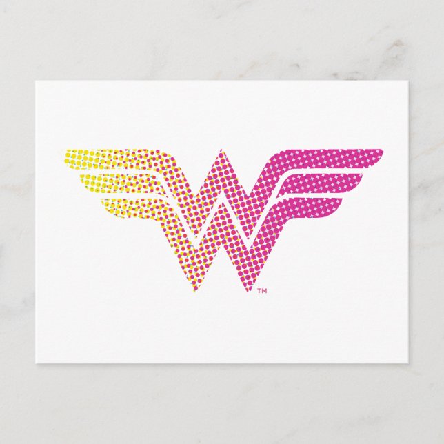 Wonder Woman Yellow-Pink Halftone Gradient Logo Einladungspostkarte (Vorderseite)