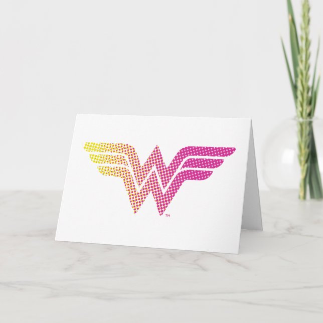 Wonder Woman Yellow-Pink Halftone Gradient Logo Karte (Vorderseite)