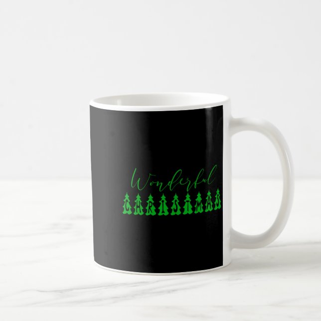 Wonderful Christmas Tree Green Tygraphy  Kaffeetasse (Rechts)