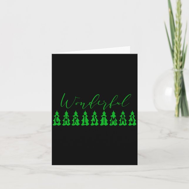 Wonderful Christmas Tree Green Tygraphy  Karte (Vorderseite)