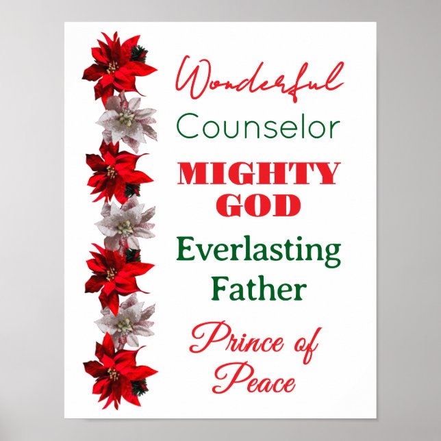 Wonderful Counselor Names of Jesus Christmas Poster (Vorne)