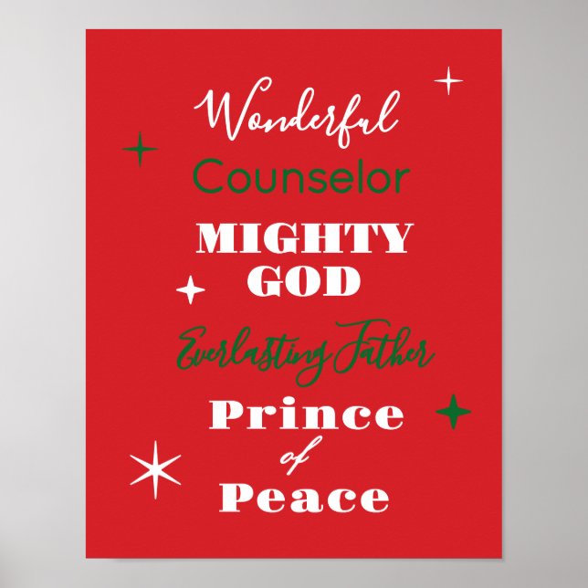 Wonderful Counselor Names of Jesus Christmas Poster (Vorne)