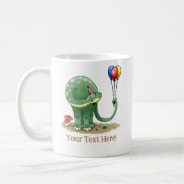 Wonderful Dinosaur Holding the Birthday Balloons Kaffeetasse