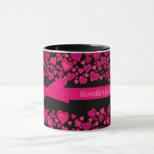 "Wonderful Ehefrau x" Herzen Rosa schwarze Tasse