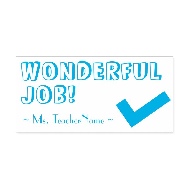 "WONDERFUL JOB!" + Benutzerdefinierter Lernname Se Permastempel (Design)