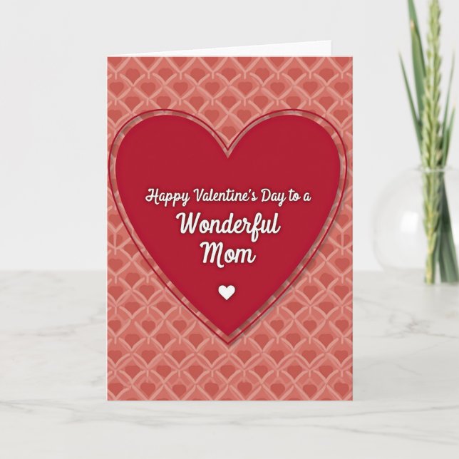 Wonderful Mom Valentines Day Card Karte (Vorderseite)