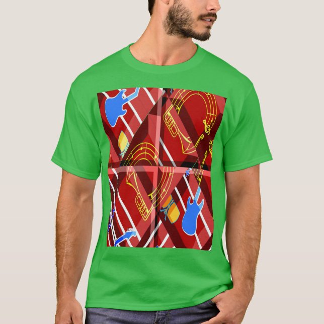 Wonderful Music Blue Summer Vibes Geometric Romant T-Shirt (Vorderseite)