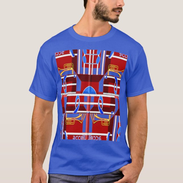 Wonderful Music Blue Summer Vibes Geometric Romant T-Shirt (Vorderseite)