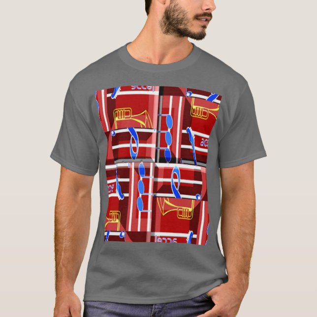 Wonderful Music Blue Summer Vibes Geometric Romant T-Shirt (Vorderseite)