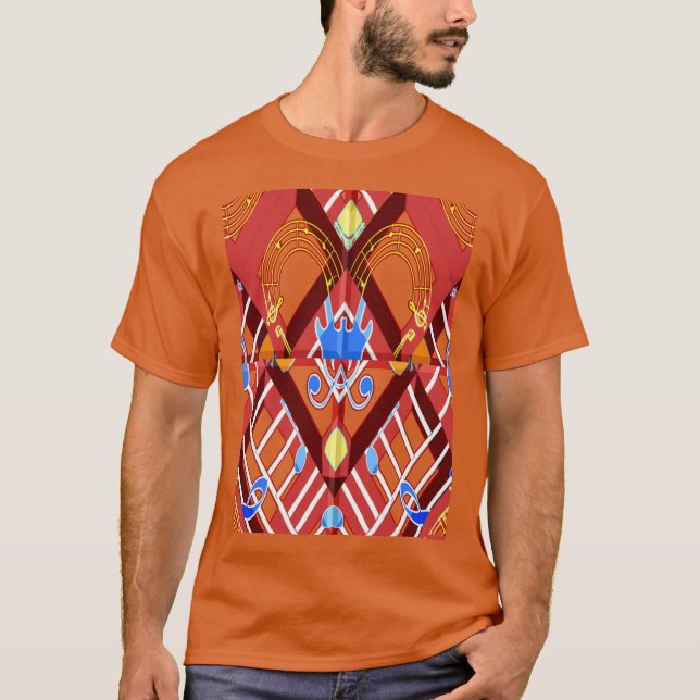 Wonderful Music Blue Summer Vibes Geometric Romant T-Shirt (Vorderseite)