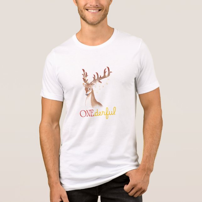 Wonderful Reindeer Christmas Design Tri-Blend Shirt (Vorderseite)