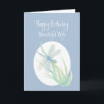 Wonderful Wife Birthday Watercolor Draquelly art Karte<br><div class="desc">Happy Birthday Wonderful Wife Watercolor Draquelly Pond or Garden Nature</div>