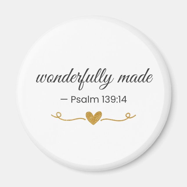  Wonderfully Made – Psalm 139:14 Magnet (Vorne)