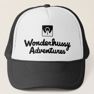 Wonderhussy Adventures Black Logo Trucker Hat Truckerkappe