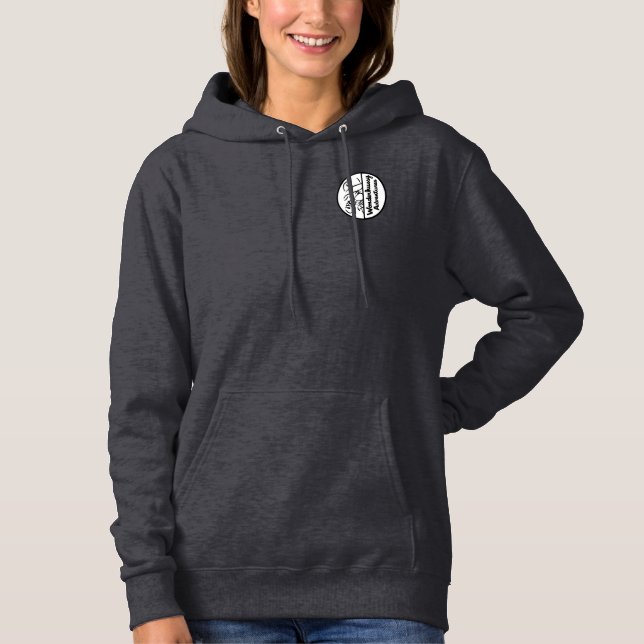 Wonderhussy Adventures Flüchtige Blick-a-Boo-Logo Hoodie (Vorderseite)
