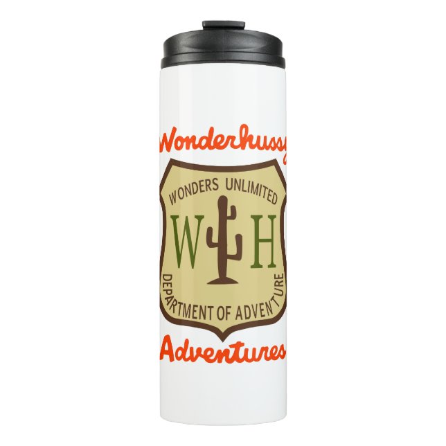 Wonderhussy Adventures Offiziell Wüste Abzeichen Thermosbecher (Vorderseite)