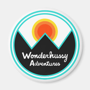Wonderhussy Adventures Round Retro Sunset Magnet