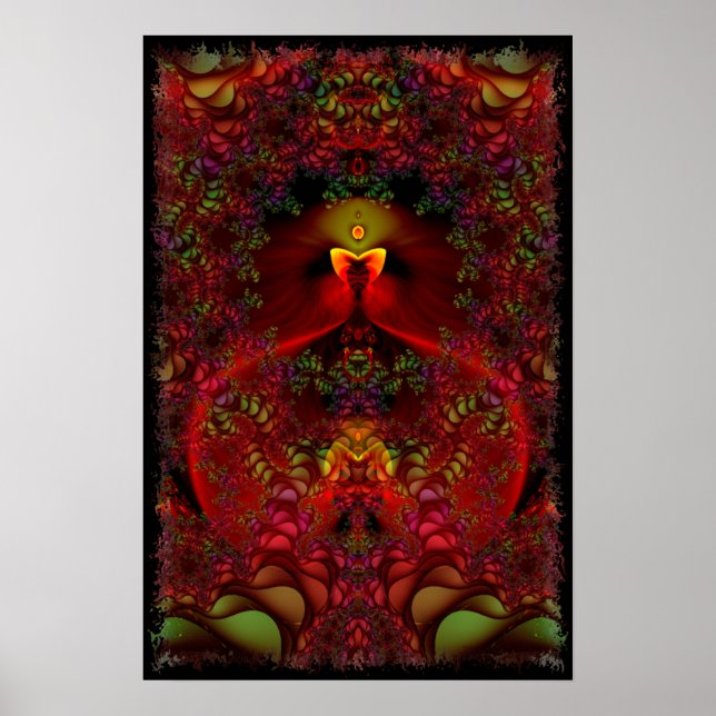 Wonderland Abstrakt Psychedelic Fraktal Art Poster (Vorne)