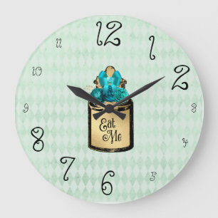 Wonderland Alice Drink Me Big and Small Vintage  Große Wanduhr