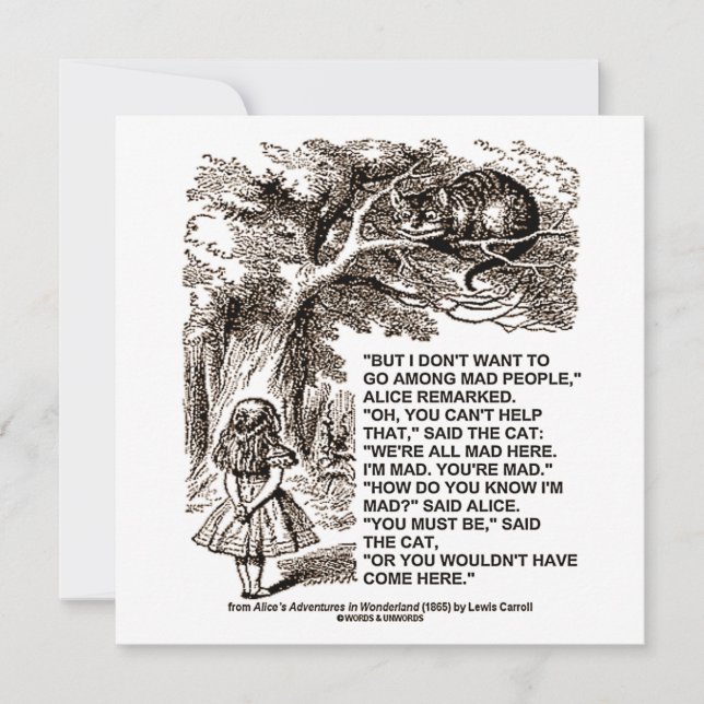 Wonderland Alice Go unter den Mad People zitieren (Vorderseite)