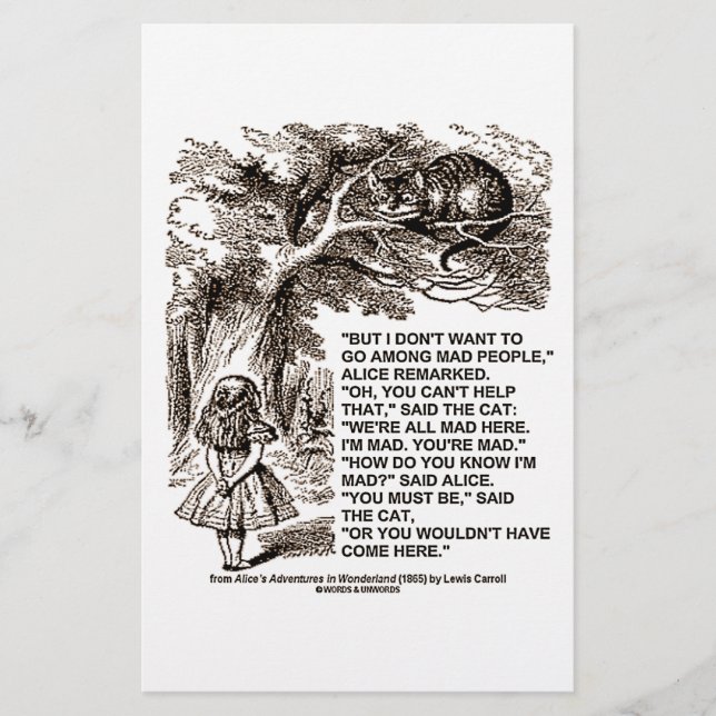 Wonderland Alice Go unter den Mad People zitieren (Vorderseite)