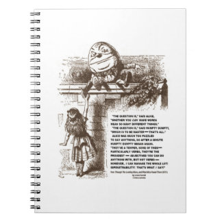 Wonderland Alice Humpty Dumpty Conversation Zitat Notizblock