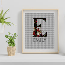 Wonderland Alice & Queen of Hearts Letter E