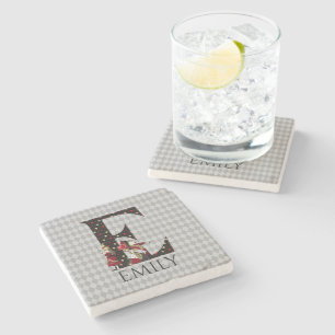 Wonderland Alice & Queen of Hearts Letter E Steinuntersetzer