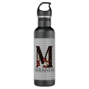Wonderland Alice & Queen of Hearts Letter M Edelstahlflasche