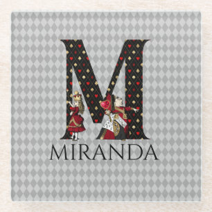 Wonderland Alice & Queen of Hearts Letter M Glasuntersetzer