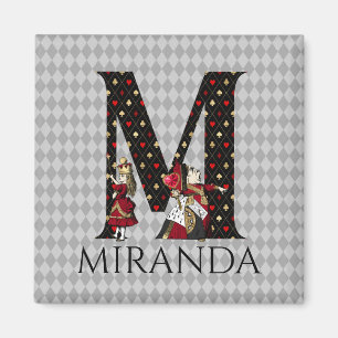 Wonderland Alice & Queen of Hearts Letter M Magnet