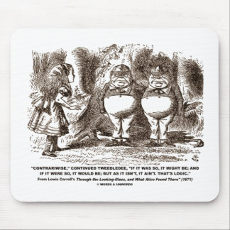 Wonderland Alice Tweedledum Tweedledee Logic Qte Mousepad