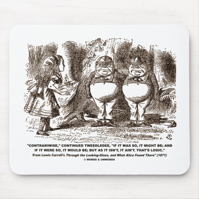 Wonderland Alice Tweedledum Tweedledee Logic Qte Mousepad (Vorne)