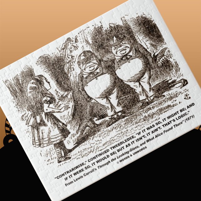 Wonderland Alice Tweedledum Tweedledee Logic Qte Puzzle (Jigsaw puzzle for any fan of Wonderland logic featuring conversation between Alice & Tweedledee)