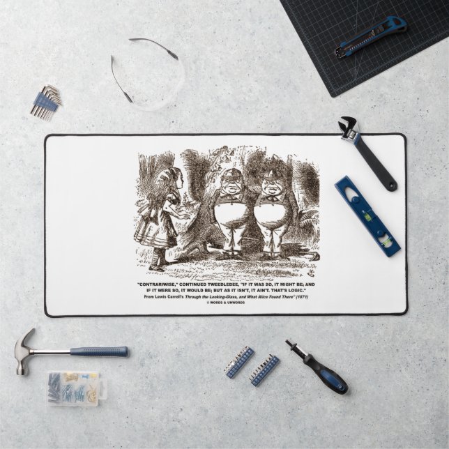 Wonderland Alice Tweedledum Tweedledee Logic Qte Schreibtischunterlage (Arbeitsplatz)