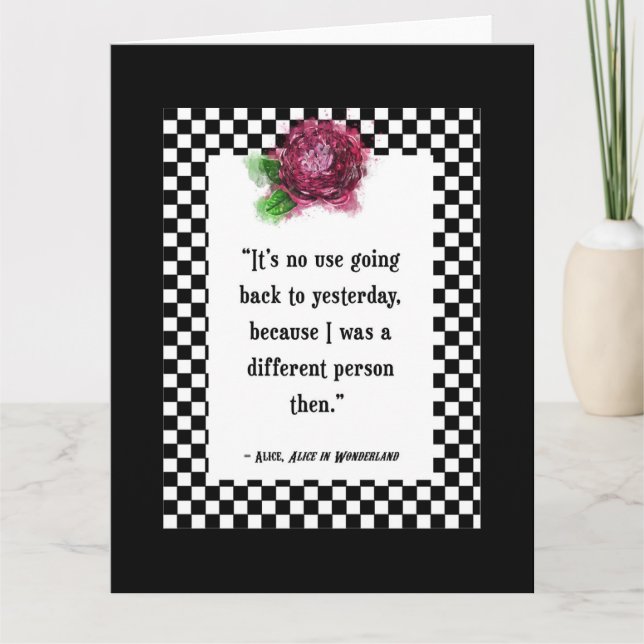 Wonderland Alice Zitat Karte (Vorderseite)