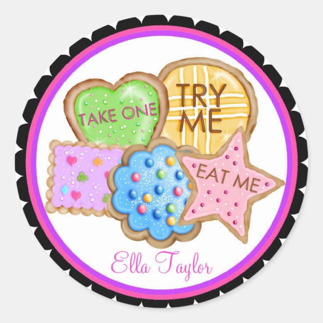 Wonderland Birthday Party Stickers (Vorderseite)