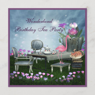 Wonderland Birthday Tee Party Einladung