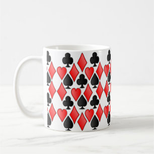 Wonderland Diamant Pik Herz und Kreuz Druck Tasse