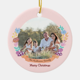 Wonderland Dreamer Rosa Blumenkranz Foto Keramik Ornament