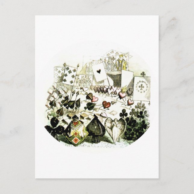 Wonderland-esque Woodcut aus dem 19. Jahrhundert Postkarte (Vorderseite)