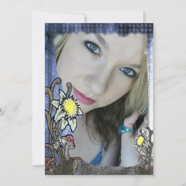 Wonderland Fantasy Birthday Einladung (Vorderseite)