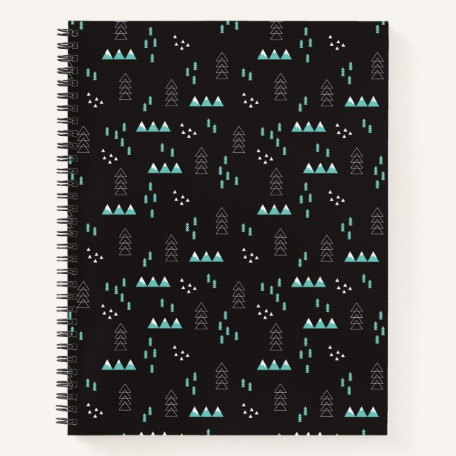 Wonderland Geometric Night Pattern Notizbuch (Vorderseite)